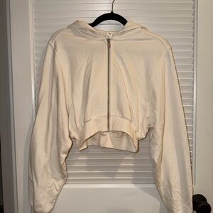 ALO Cream Zip-Up Hoodie